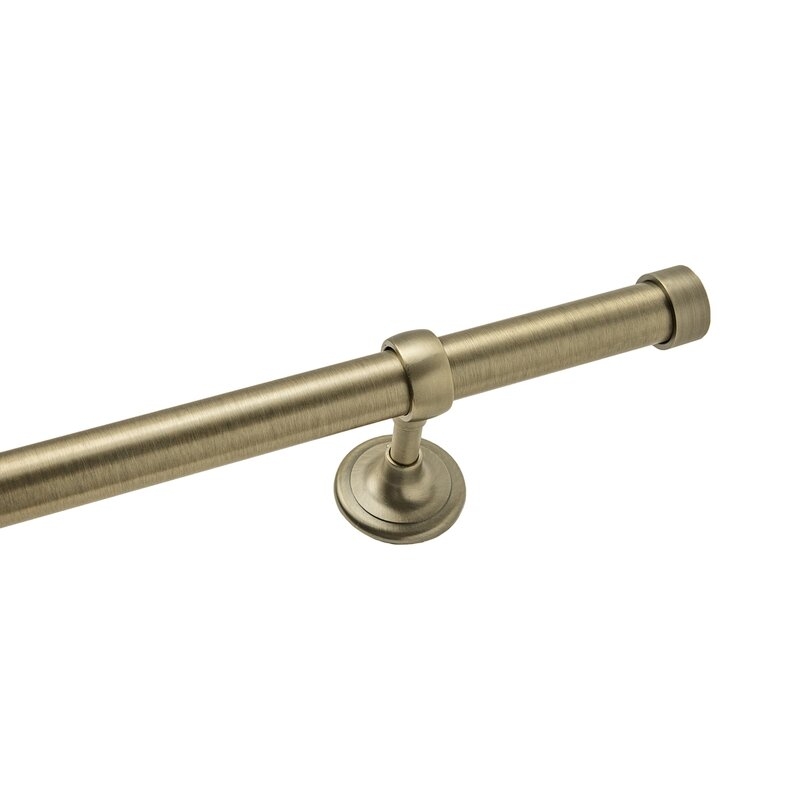 Declue 1.15" Metal Endcap Rod Set with Non-Telescopic Pole and Modern Brackets - Image 0