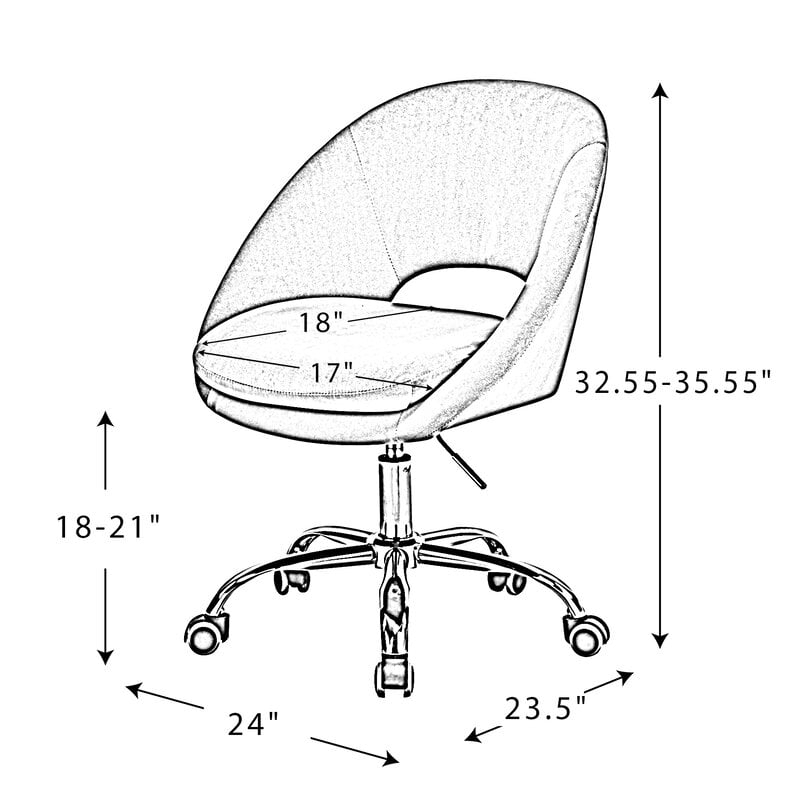 Lourdes Task Chair - Gray - Image 2