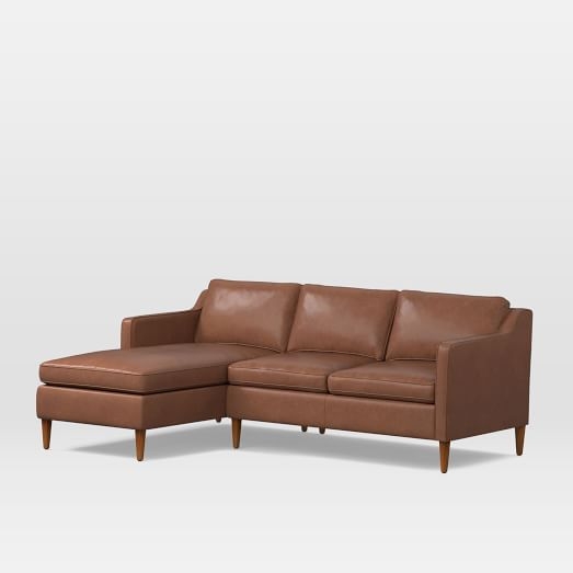 Hamilton Set 2: Right Arm Sofa, Left Arm Chaise, Charme Leather, Cigar, Pecan - Image 0