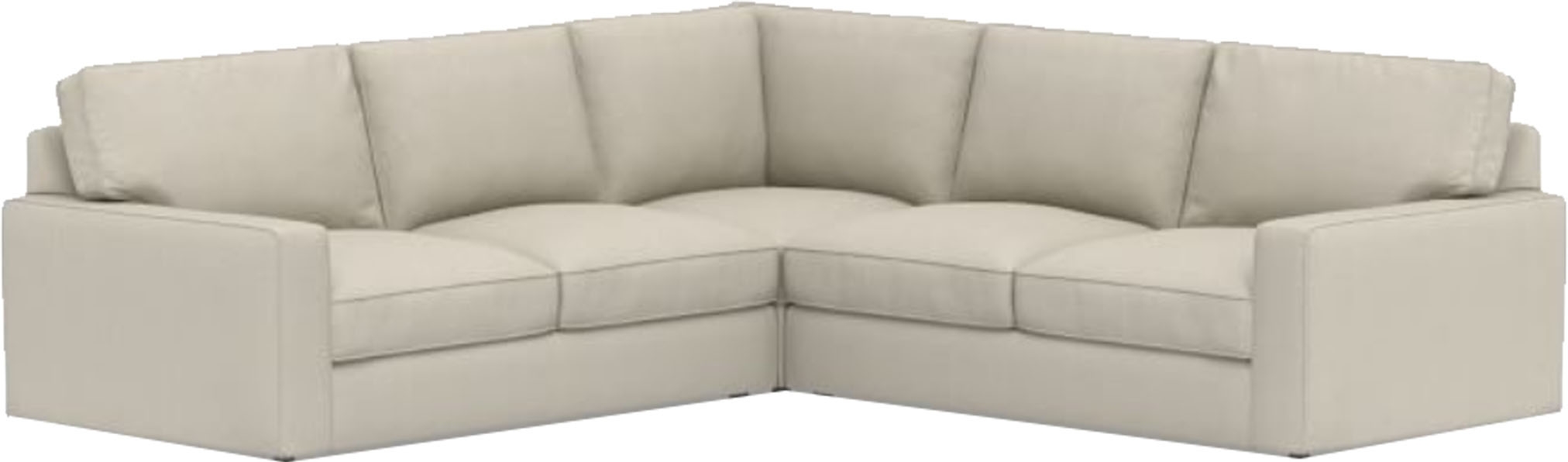 PB Comfort Square Arm Upholstered 3-Piece L-Sectional - Image 0