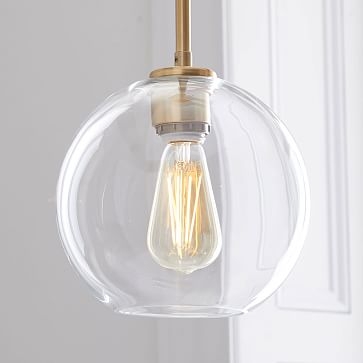 Sculptural Glass Shade, Small Globe, Clear - Image 0