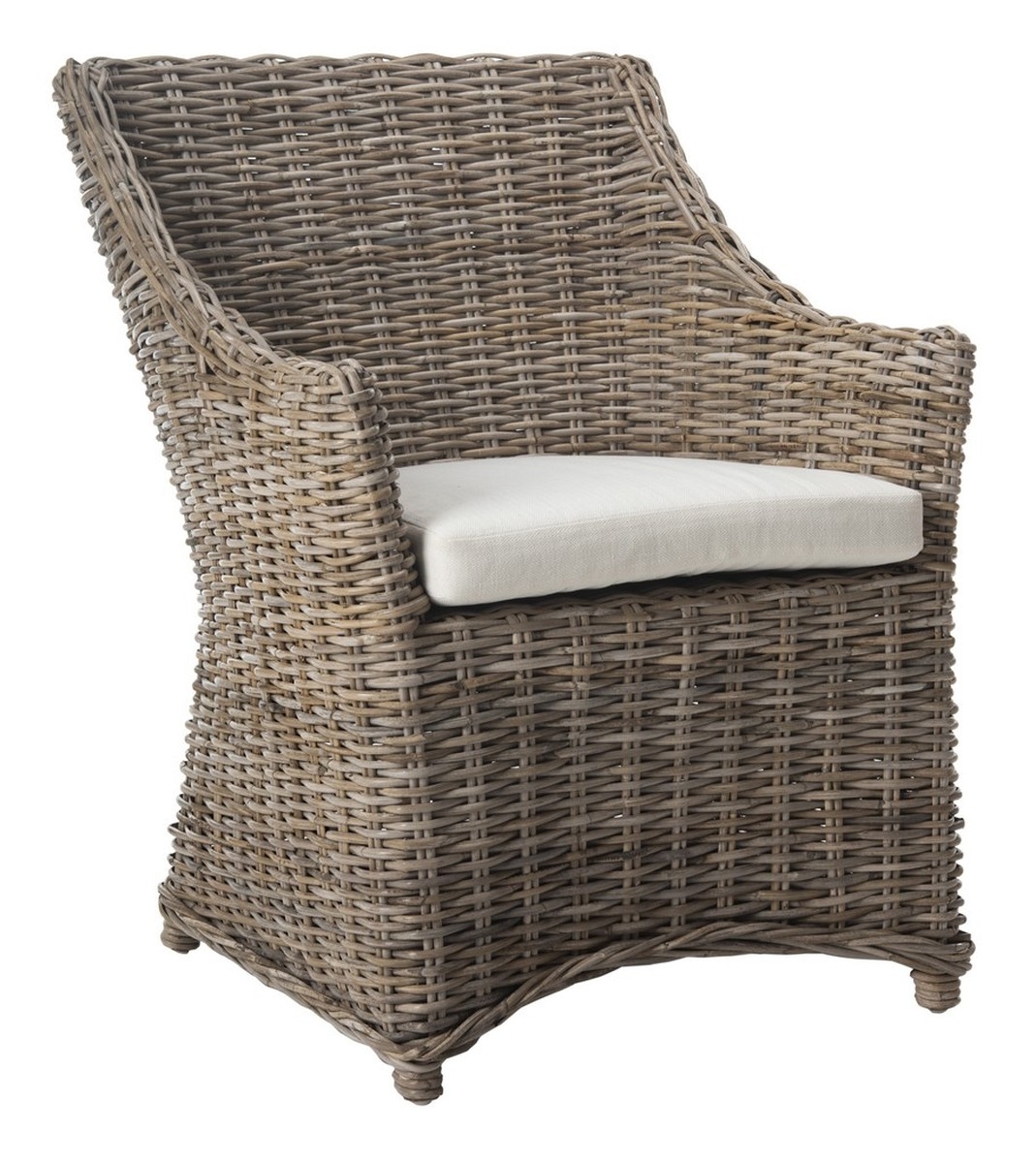 Ventura Rattan Arm Chair - Brown/White - Safavieh - Image 1