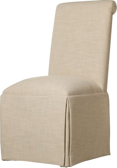 Lillian Upholstered Solid Back Skirted Side Chair / Cream - Image 0