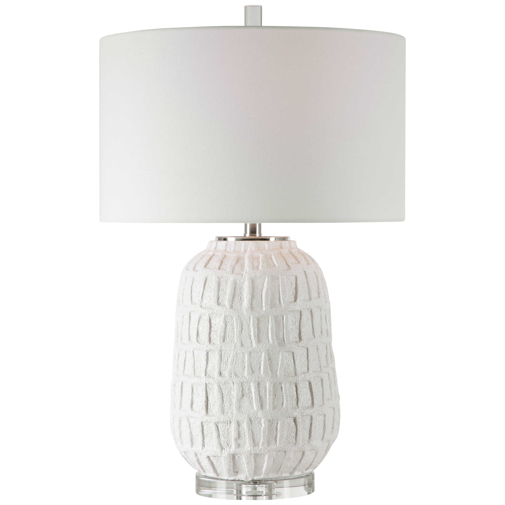 Caelina Textured Table Lamp, White - Image 0