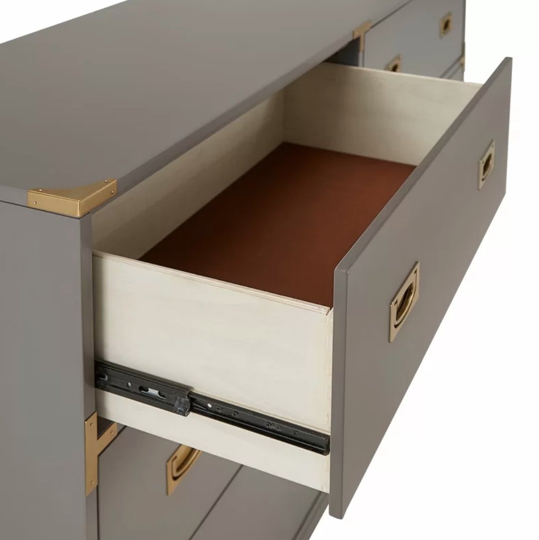 Arnulfo 6 Drawer Double Dresser - Gray - Image 2