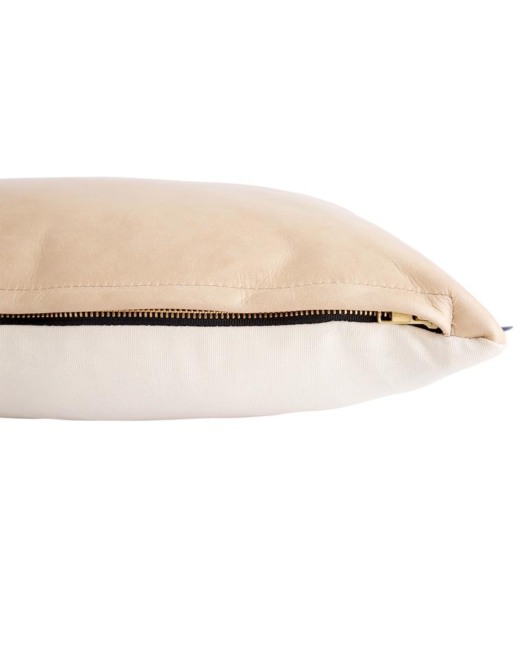 PALOMINO LEATHER PILLOW COVER WITH DOWN INSERT, 20" x 20" - Image 2