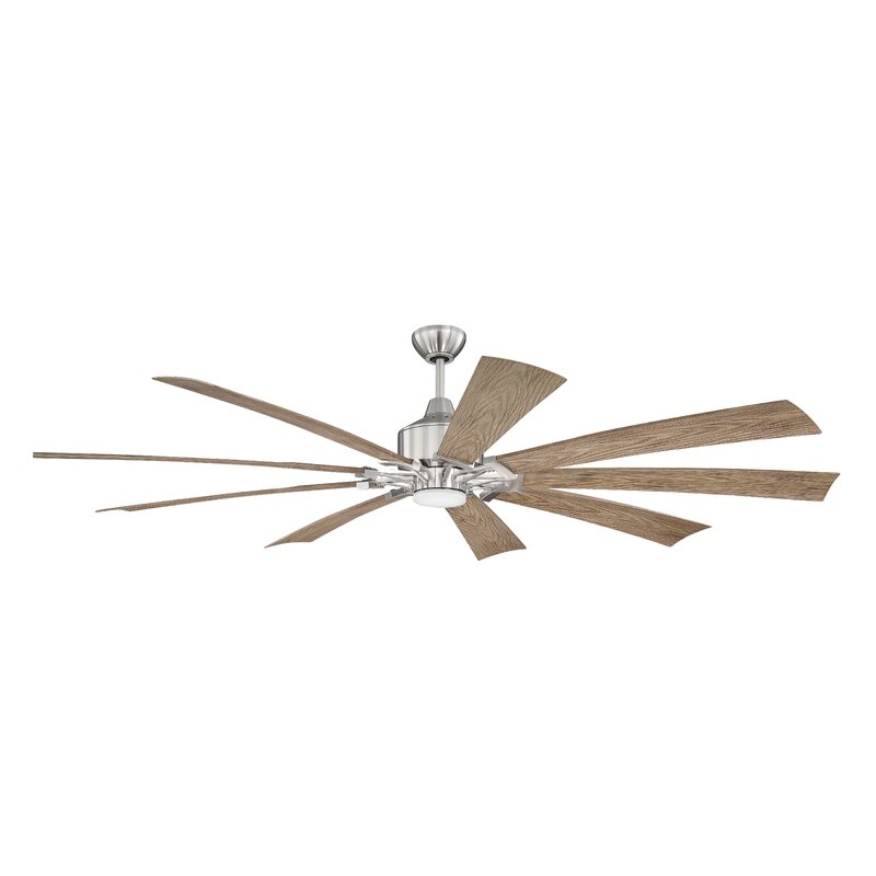 70" Leavitt 9 - Blade LED Windmill Ceiling Fan with Remote Control and Light Kit Included - Image 0
