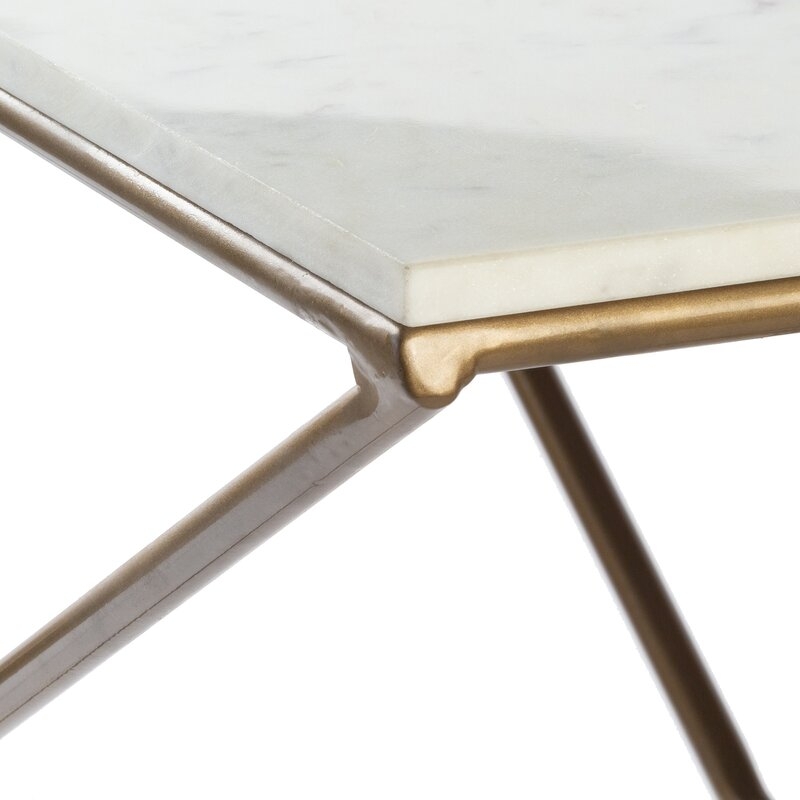 Norah Modern White, Gold Console Table - Image 2