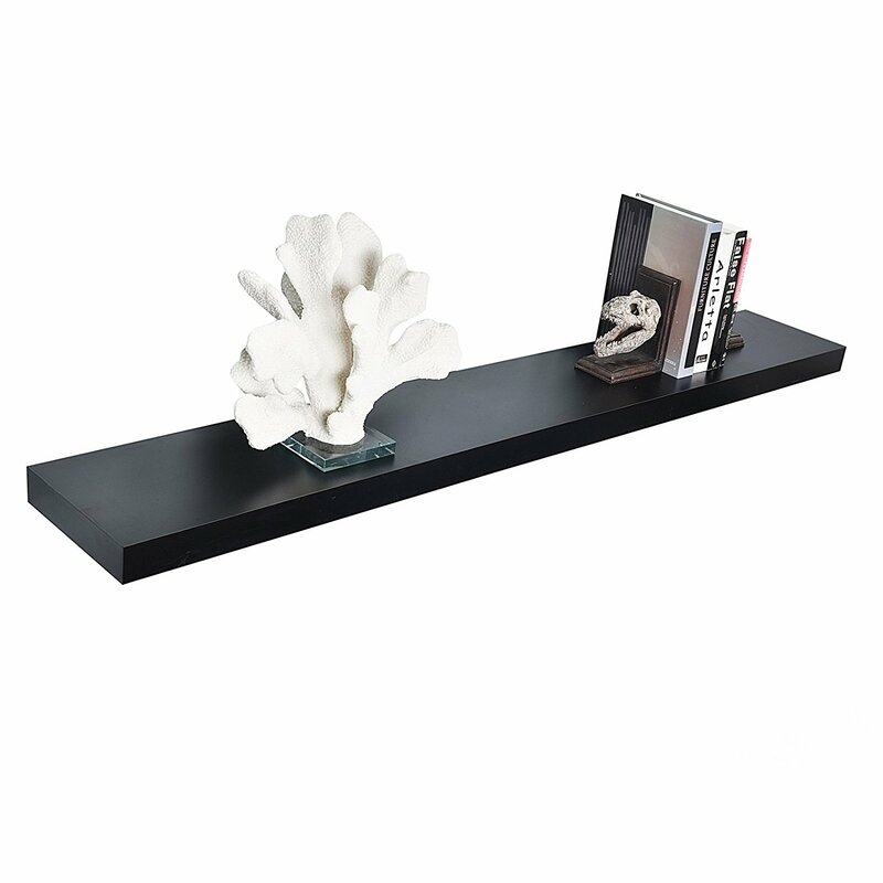 Bovina Floating Shelf, Black, 2" H x 48" W x 9.25" D Size - Image 2