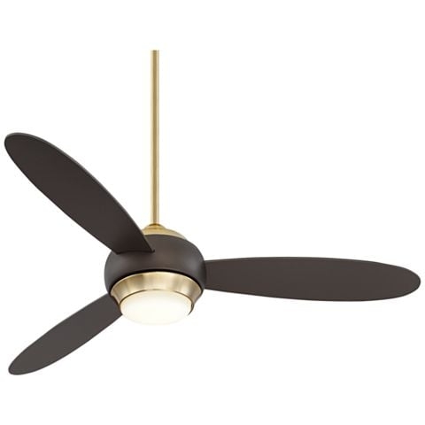 54" Casa Vieja Lynx Soft Brass and Bronze LED Ceiling Fan - Image 0