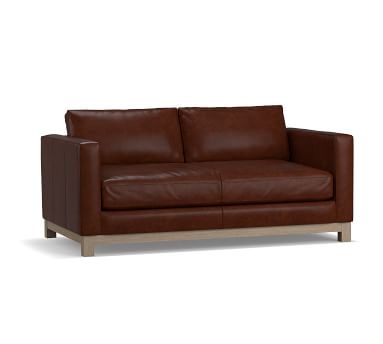 Jake Leather Grand Sofa 95.5" with Wood Legs, Polyester Wrapped Cushions, Signature Maple - Image 3