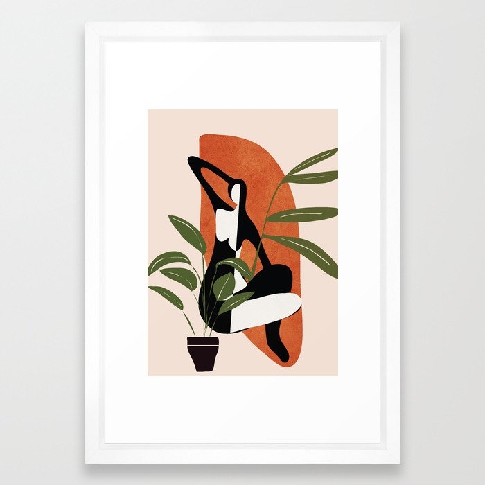 Abstract Female Figure - 15" x 21" - vector white - Image 0