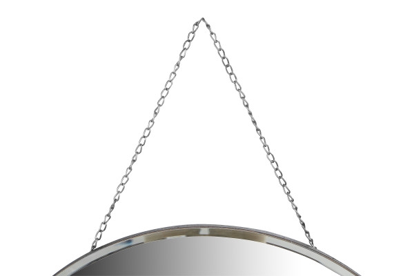 Round Frameless Wall Mirror with Decorative Chain - Image 1