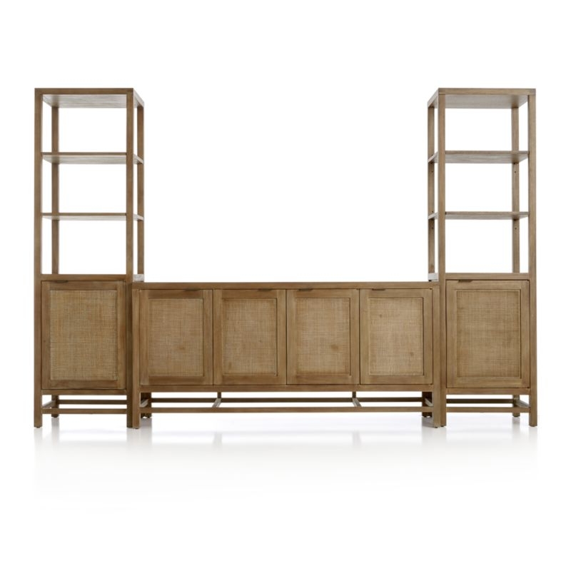 Blake Grey Wash 68" Media Console with 2 Tall Cabinets - Image 1