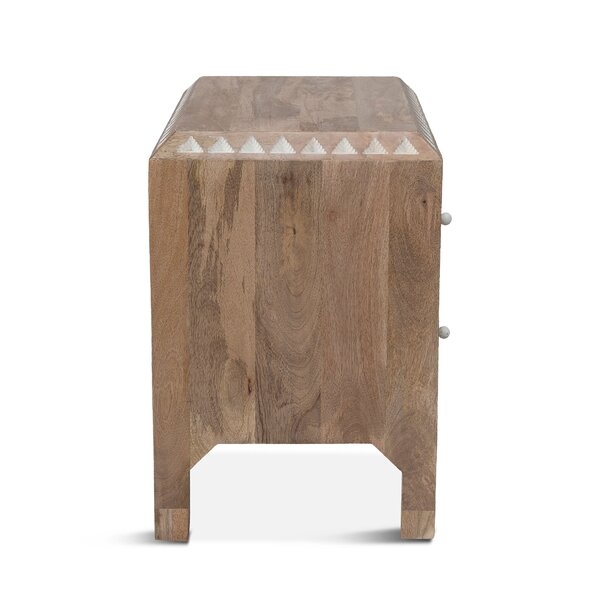 Home Trends & Design Tangiers 2 - Drawer Solid Wood Nightstand in Natural Oak/White - Image 2