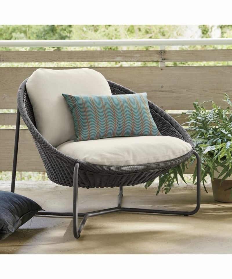 Morocco Graphite Oval Lounge Chair with Cushion - Image 4