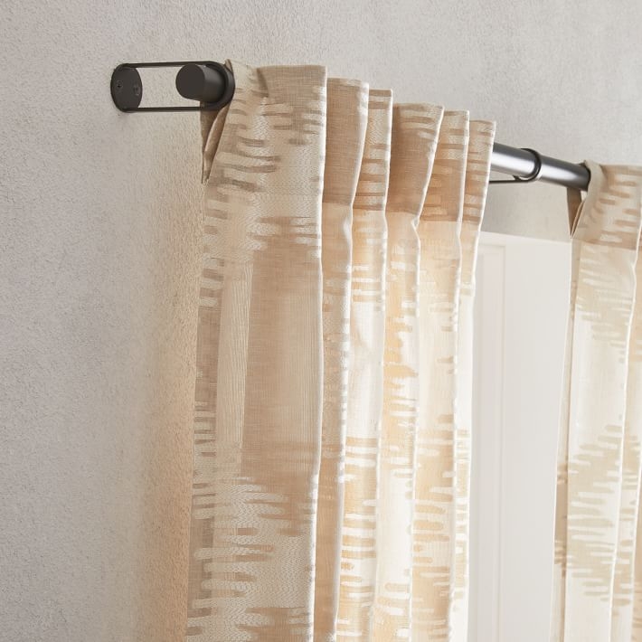 Trellis Ogee Clipped Jacquard Curtain,Belgian Flax/Ivory, 48"x96" - Image 2
