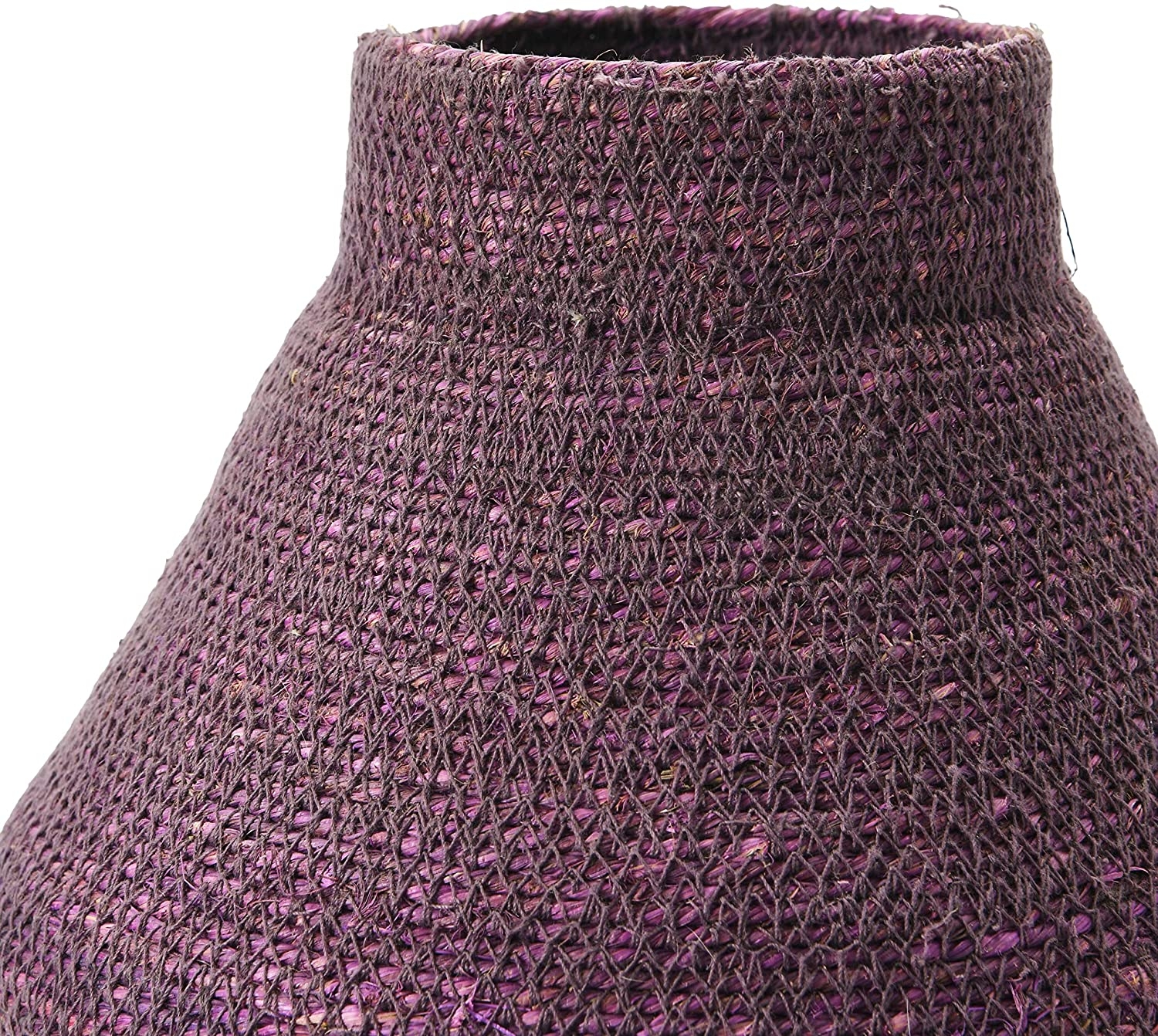 Fluted Woven Seagrass Basket, Plum - Image 3