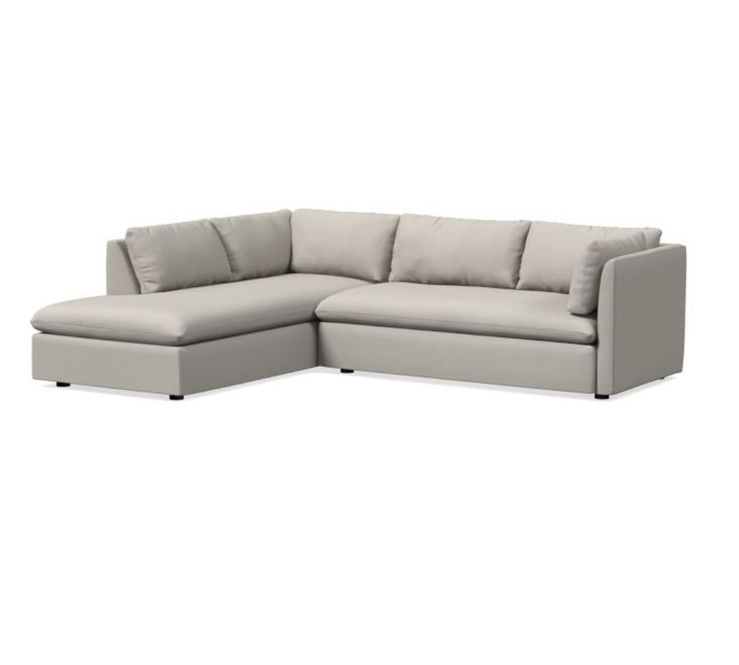 Shelter 2-Piece Terminal Chaise Sectional - Left Chaise -basket slub feather grey - Image 0