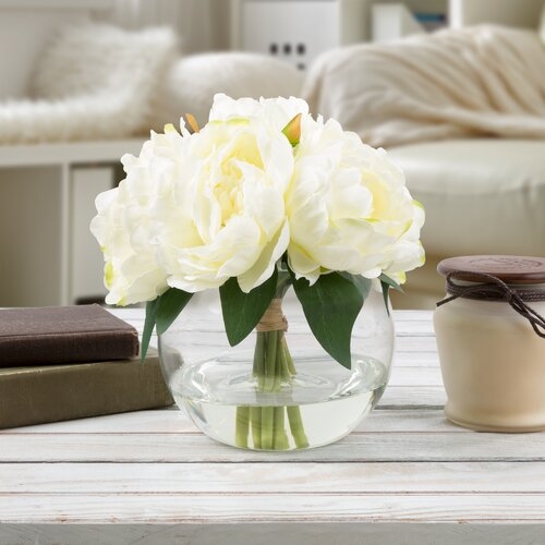 Rose Floral Arrangement and Centerpieces in Glass Vase - Image 1