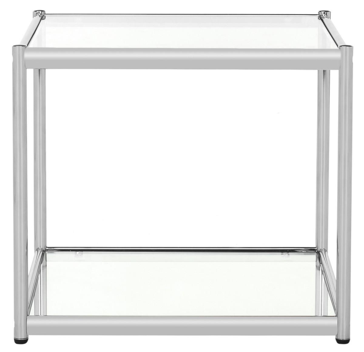 Lilias Glass End Table - Chrome - Safavieh - Image 0