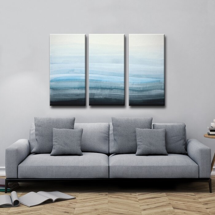 CCoastal Mist - 3 Piece Wrapped Canvas Painting Print Set - Image 0