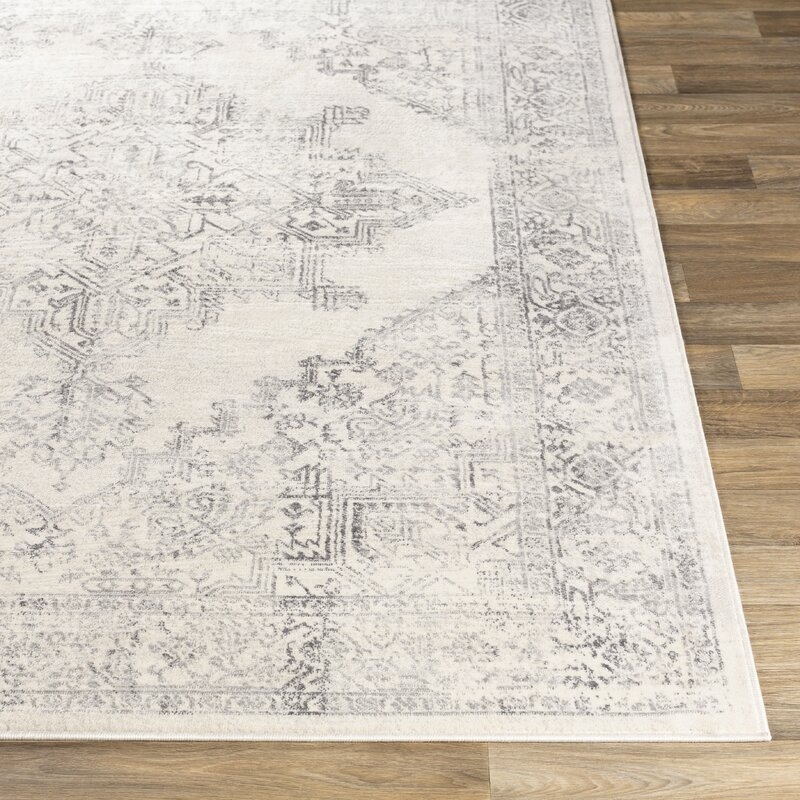Copenhaver Oriental Charcoal/Ivory Area Rug - Image 2