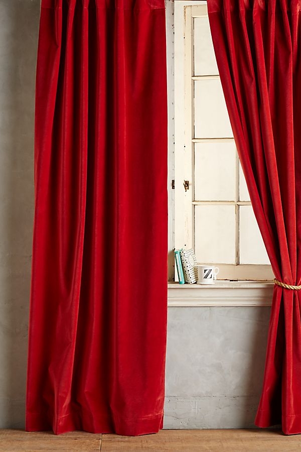 Matte Velvet Curtain -Red - Image 0