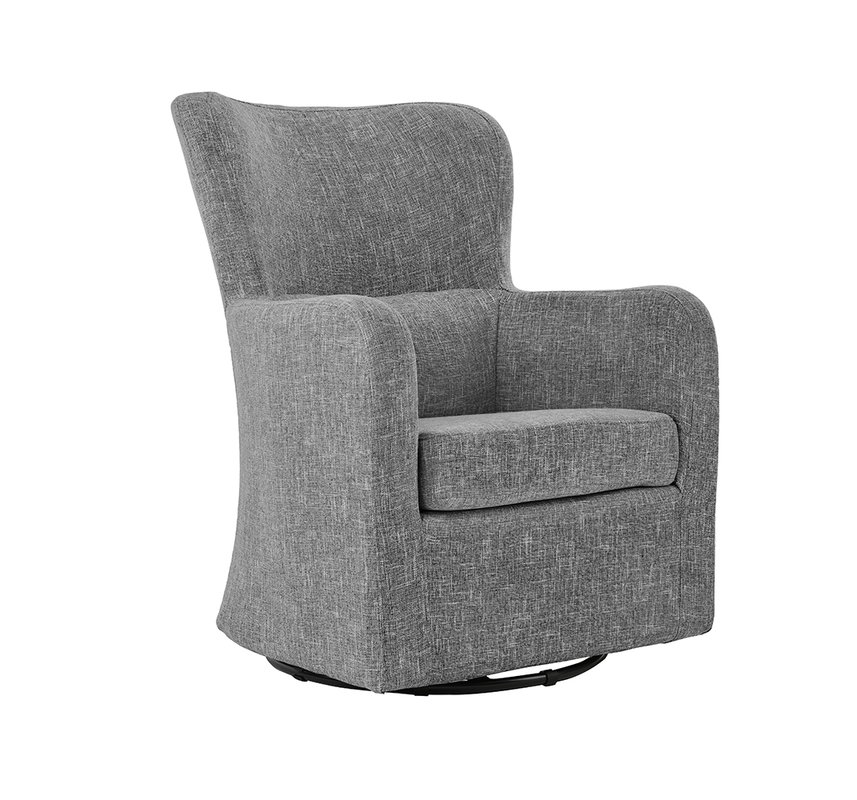 Bibbs Modern Linen Swivel Armchair - Image 1