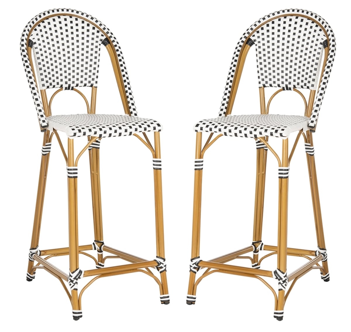 Zaid Bar stool - Black/White - Safavieh - Image 0