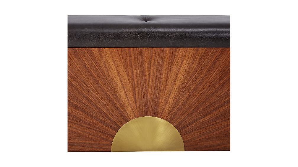 dusk leather and wood storage bench - Image 6