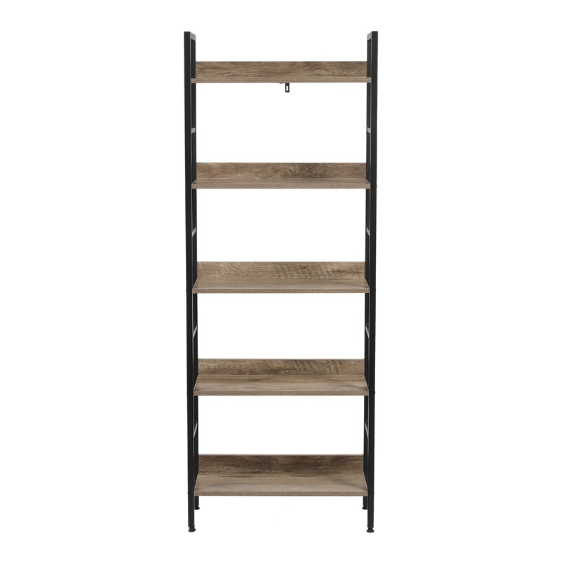Chesley Wood and Metal Etagere Bookcase - Image 1