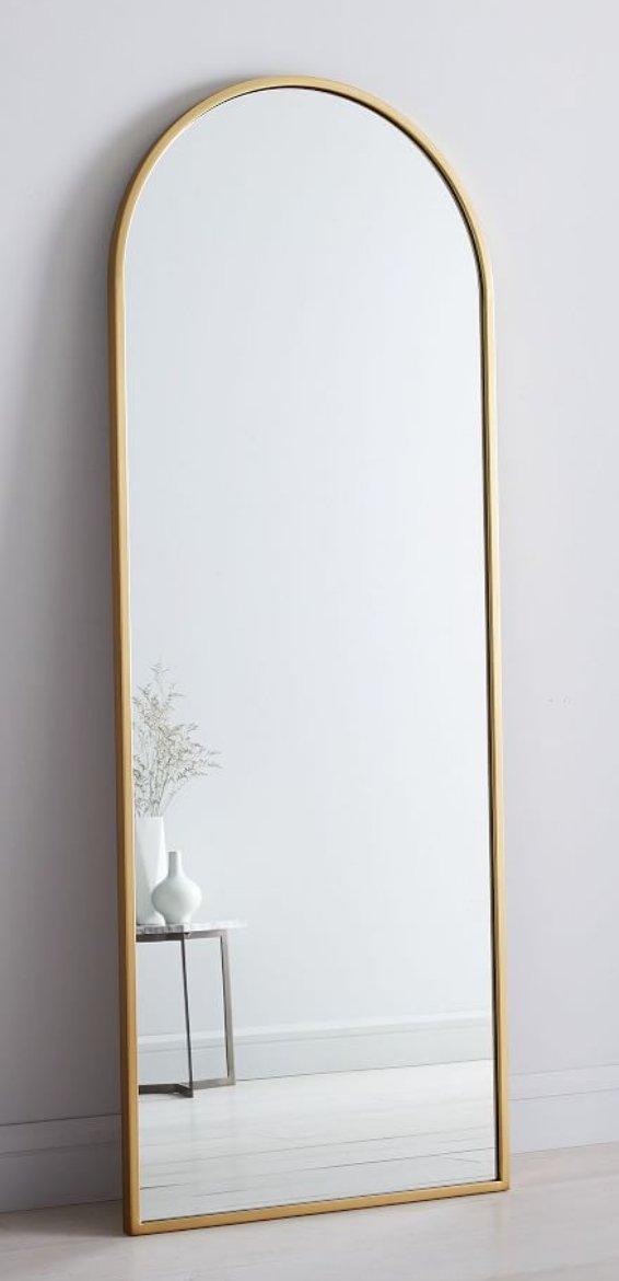 Metal Frame Arched Floor Mirror - 74" - Image 0