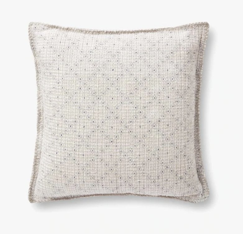 PILLOWS PCJ0005 IVORY / BLUE 22" x 22" POLY FILLED - Image 0