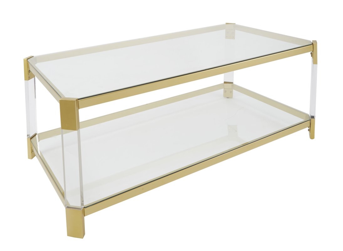 Everly Quinn Hythe Clear Glass Coffee Table - Image 0