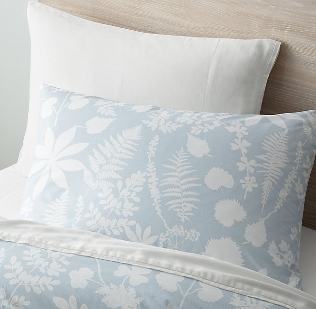 WILDFLOWER WASHED PERCALE DUVET COVER - SKY - Image 1