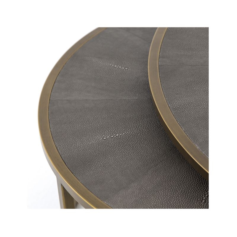 Shagreen Antique Brass Nesting Coffee Tables - Image 5