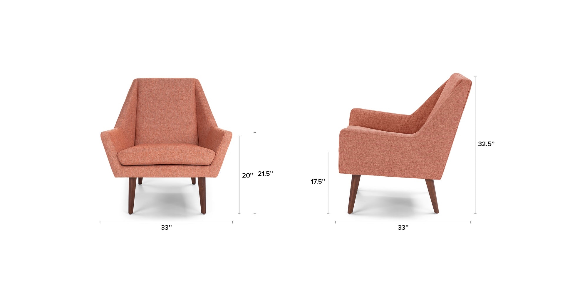 Angle Rosehip Orange Chair - Image 4