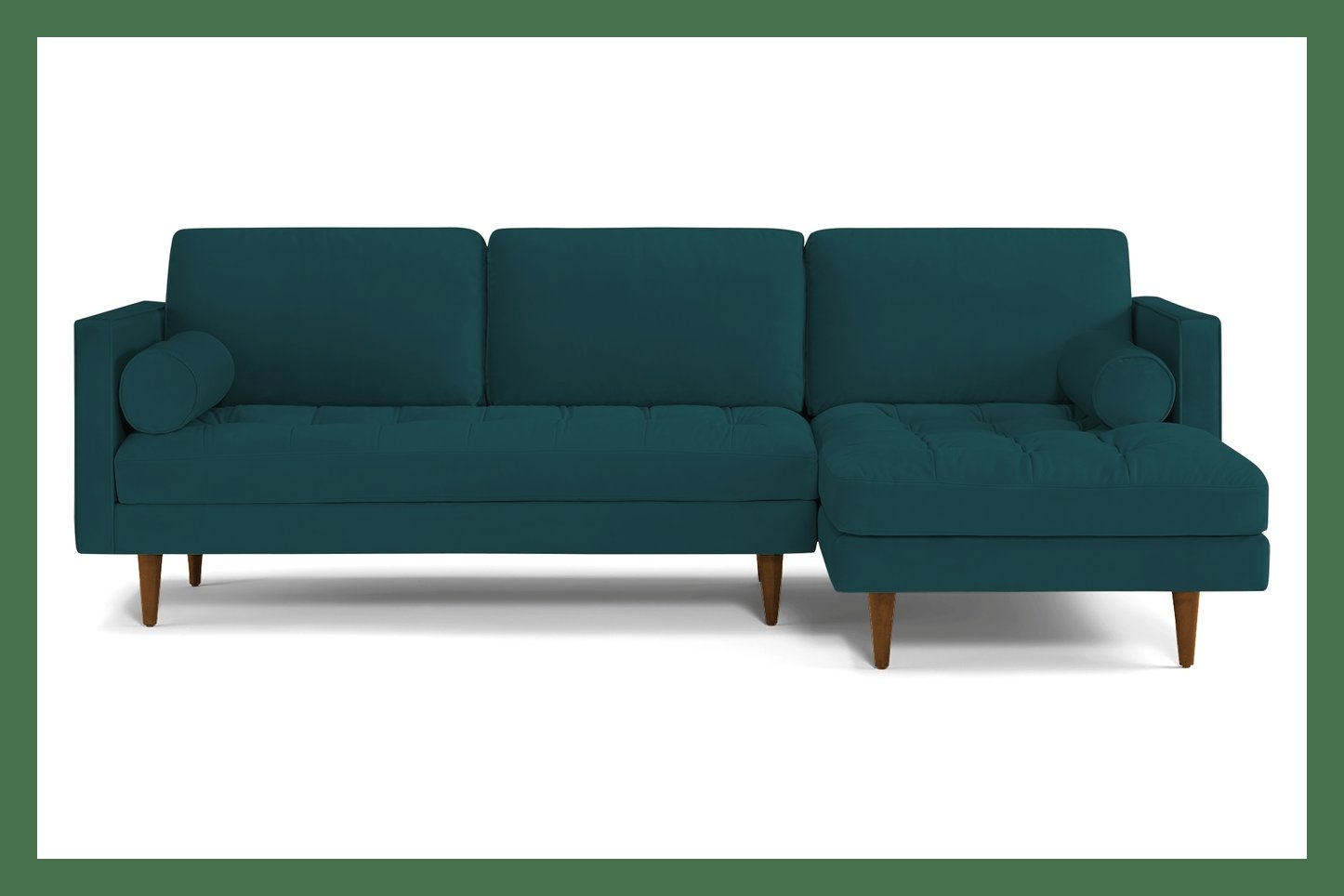 Blue Briar Mid Century Modern Sectional - Royale Peacock  - Medium - Right - Image 0