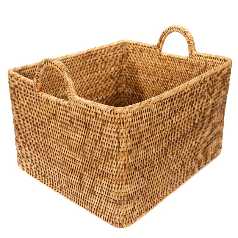 Rattan Basket- honey brown 16" W x 13" D x 11" H - Image 3