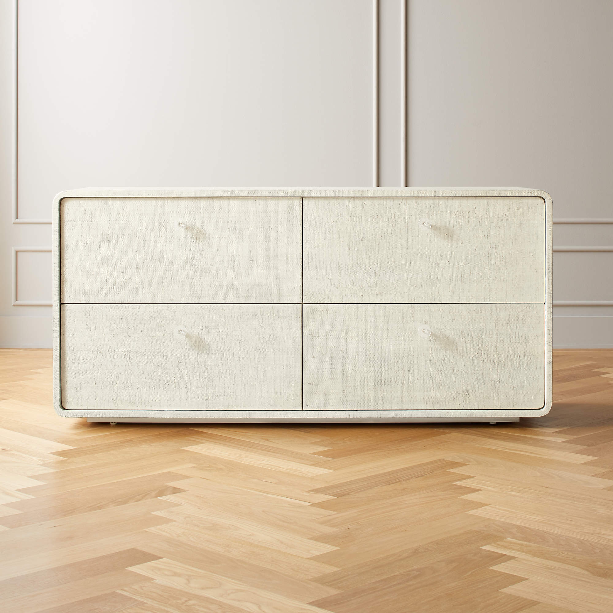 Archer 4-Drawer White Lacquered Linen Dresser - Image 2