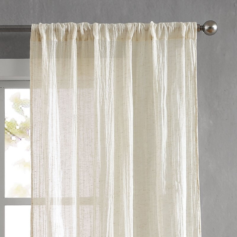 French Connection Charter Crushed Window Solid Semi-Sheer Curtain Panels (Set of 2) - Image 2