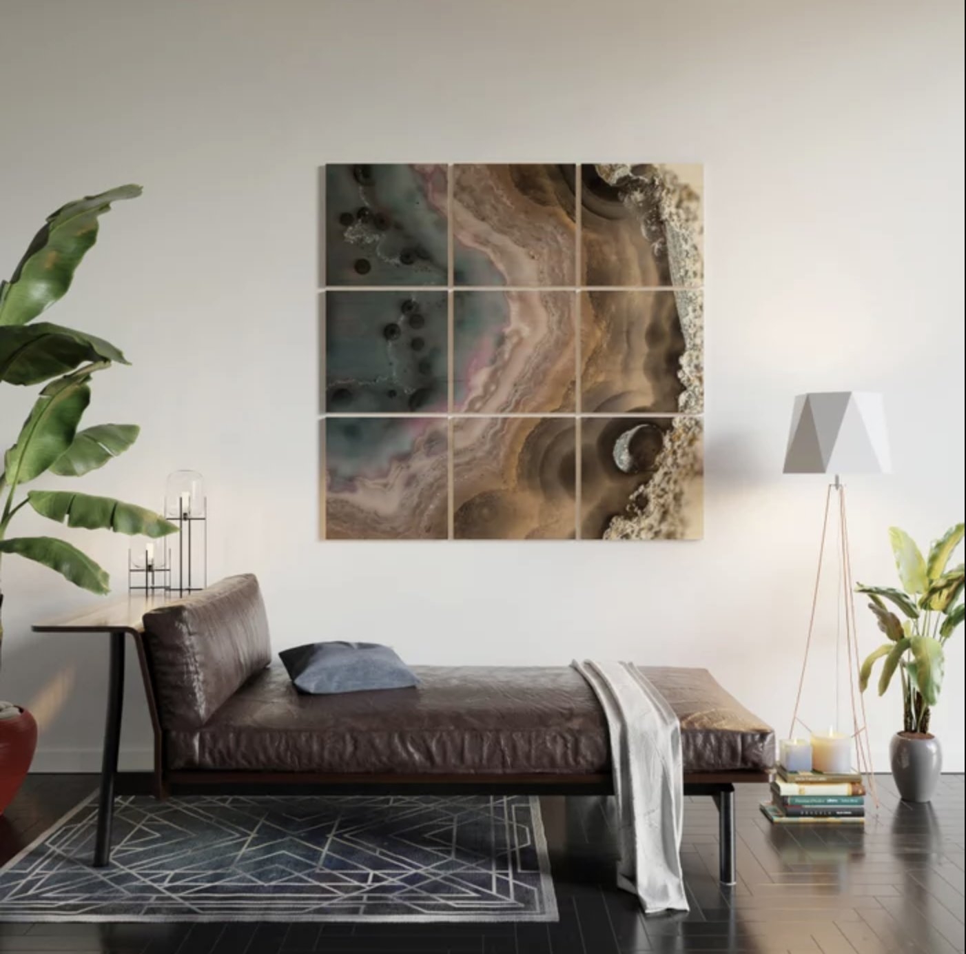 Multi-colored Agate slice Wood Wall Art - Image 0