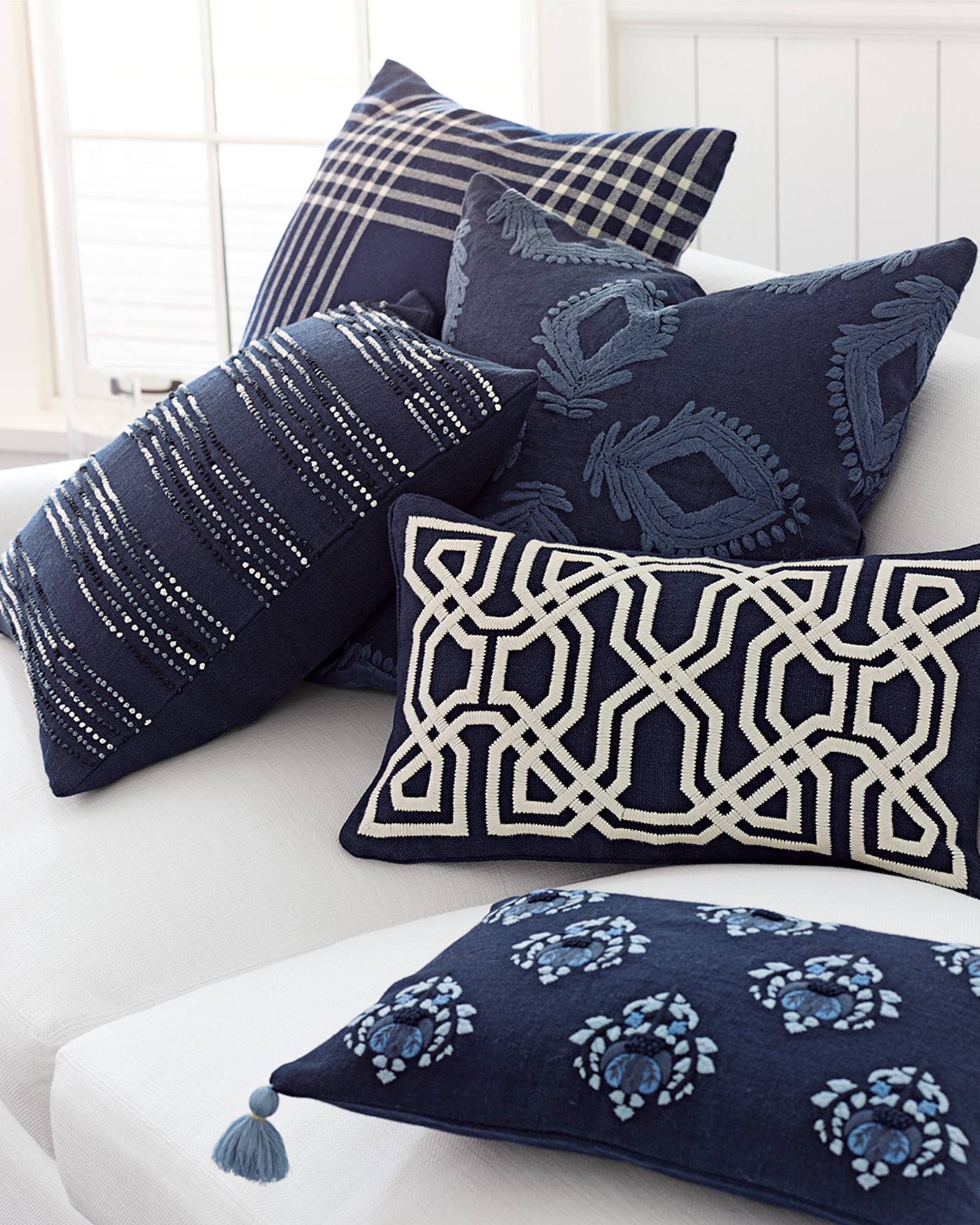 Leighton 24" SQ Pillow Cover - Midnight - Insert sold separately - Image 1