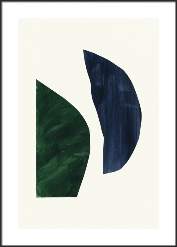 Painted Paper Shapes #3 (Dark Green & Blue) - Image 0