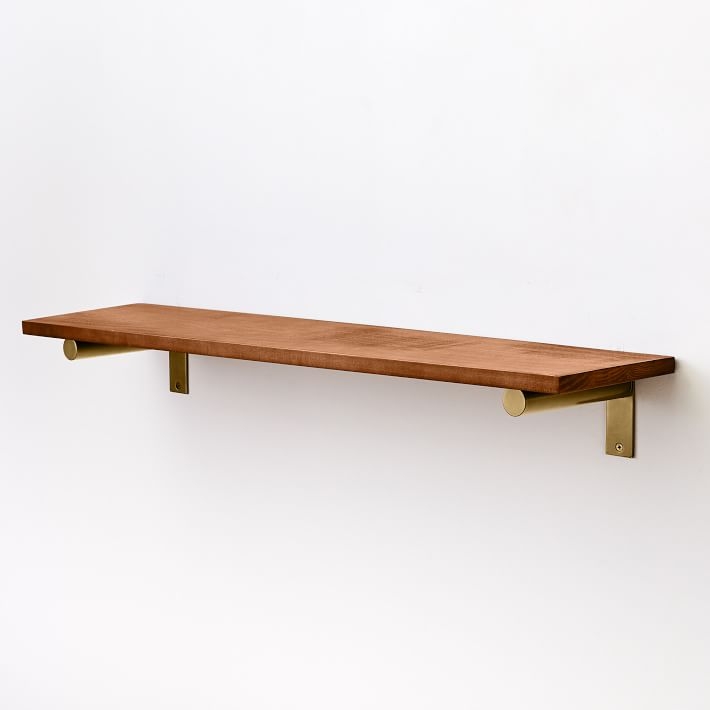 Linear Wood Shelf, Walnut, Large - Image 0