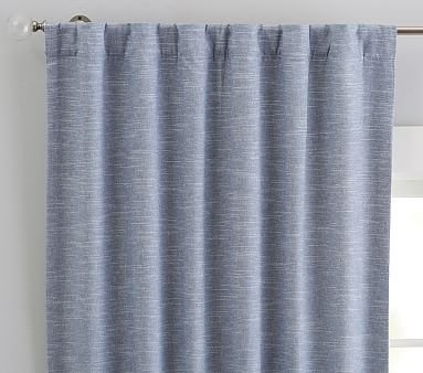Evelyn Blackout Curtain, 44 x 96", Chambray Blue - Image 0