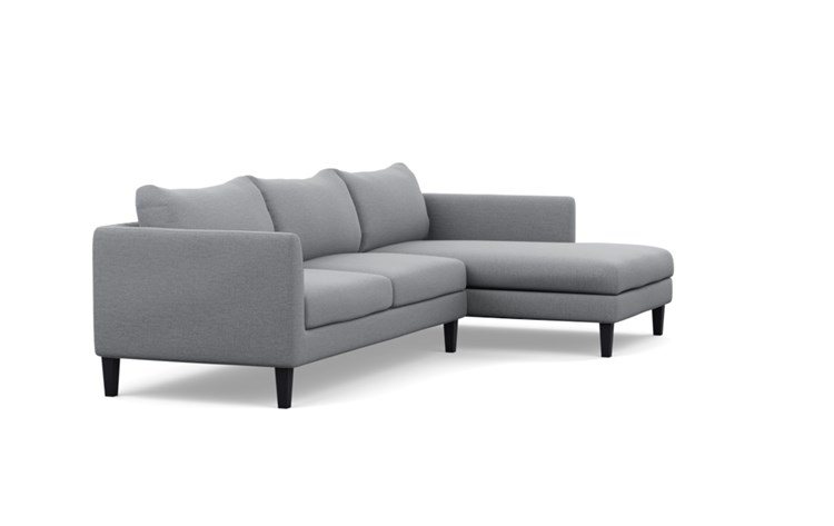OWENS Sectional Sofa with Right Chaise,  Painted Black Tapered Square Wood - Image 1