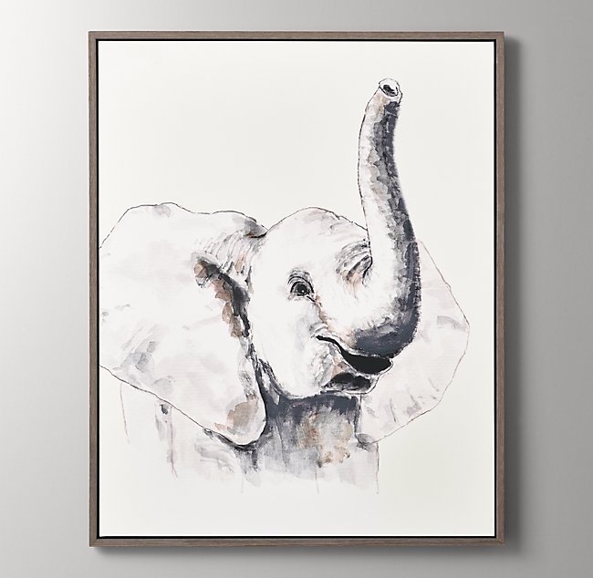 WATERCOLOR SAFARI ANIMAL ART - ELEPHANT - SMALL - Image 0