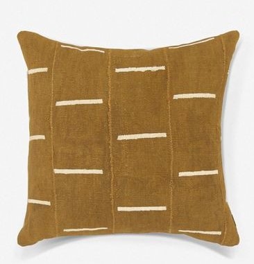 RAINEY ONE OF A KIND MUDCLOTH PILLOW, MUSTARD - Image 0